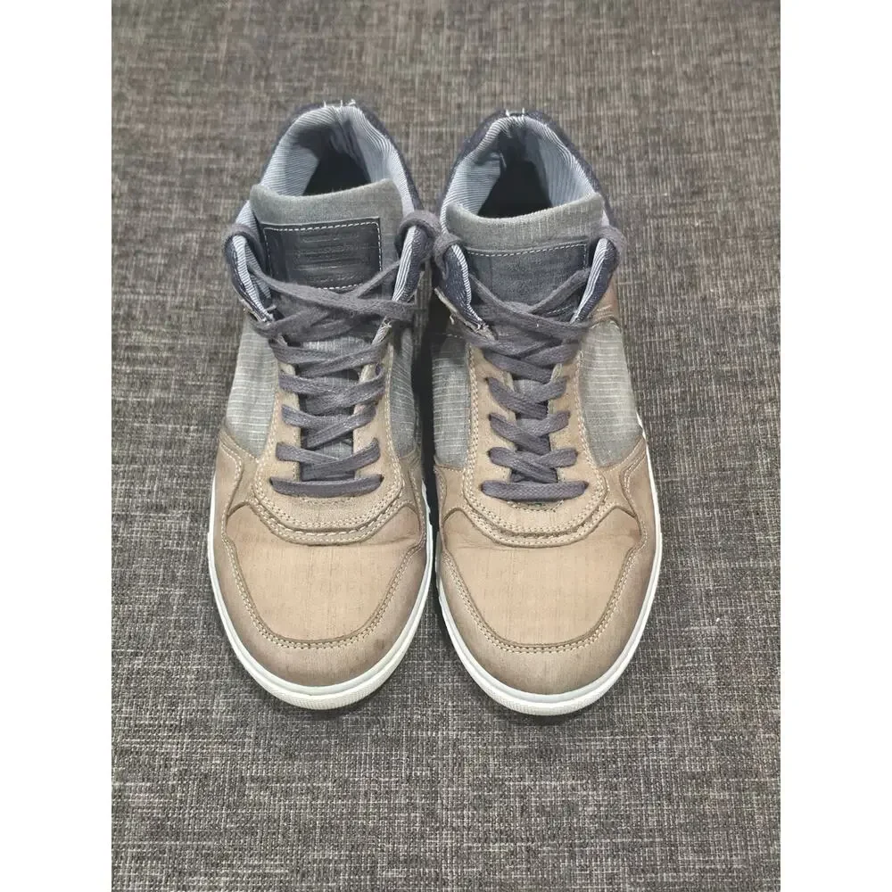 Bullboxer Menos Men 9 Mid Top Leather Sneakers Brown Gray Casual Shoes EU 42